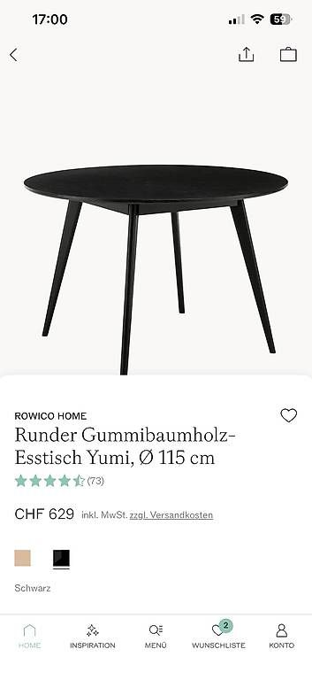 Tables: Runder schwarzer Holz-Esstisch – D'occasion à Zürich par annanna01 3