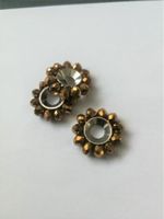 Metall  Rondelle Glas altgold 16mm