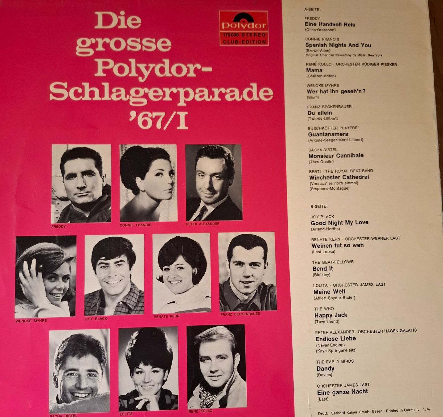 Dischi in vinile: Die grosse Polydor-Schlagerparade '67/I – Usato da Zürich venduto da Loubol 1