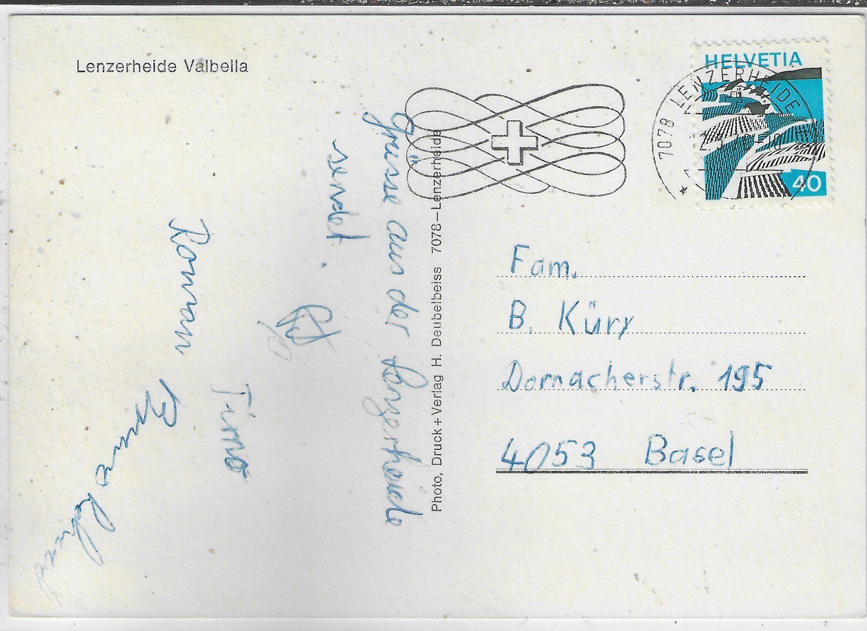 Cartoline postali: Lenzerheide Valbella - Skilift – Usato da Ettingen venduto da Kartenplanet 1
