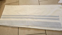 Lenzuolo bianco con ricamo azzurro 160x240 cm