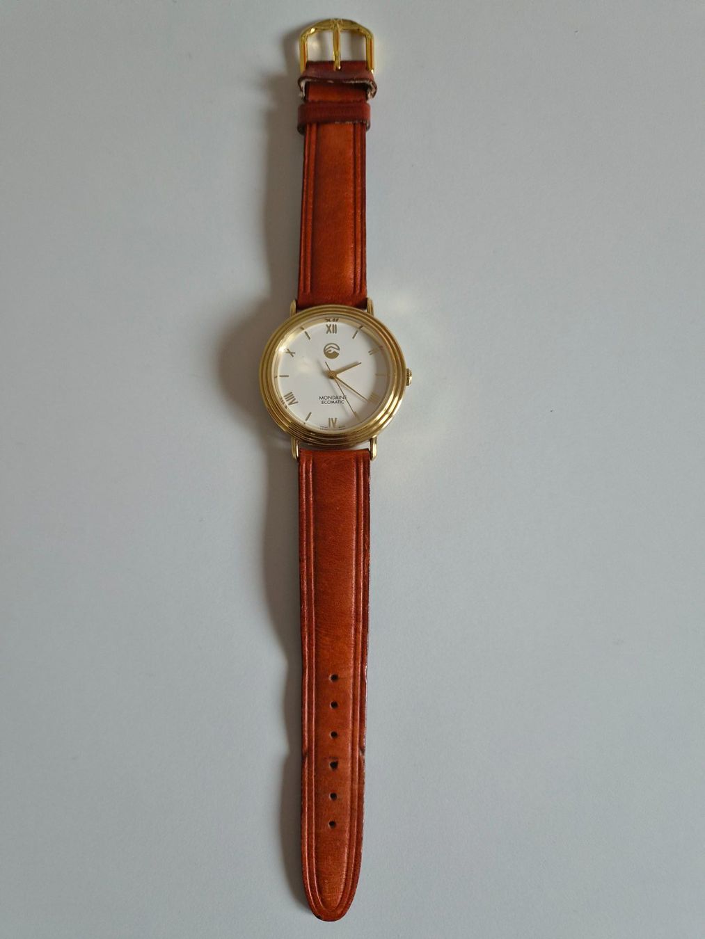 Mondaine Orologi: Mondaine Ecomatic Armbanduhr – Usato da Davos Platz venduto da Canada1995 2