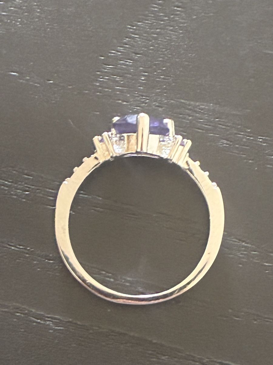 Ringe: Bague Solitaire Cœur Violet / Améthyste - Argent 925 – Gebraucht aus Praz (Vully) von Footzone.ch 1
