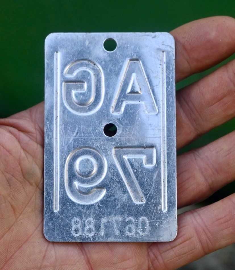 Insegne: Velonummer AG 79 von 1979 - Aargau – Usato da Pfaffhausen venduto da mono_rec 4