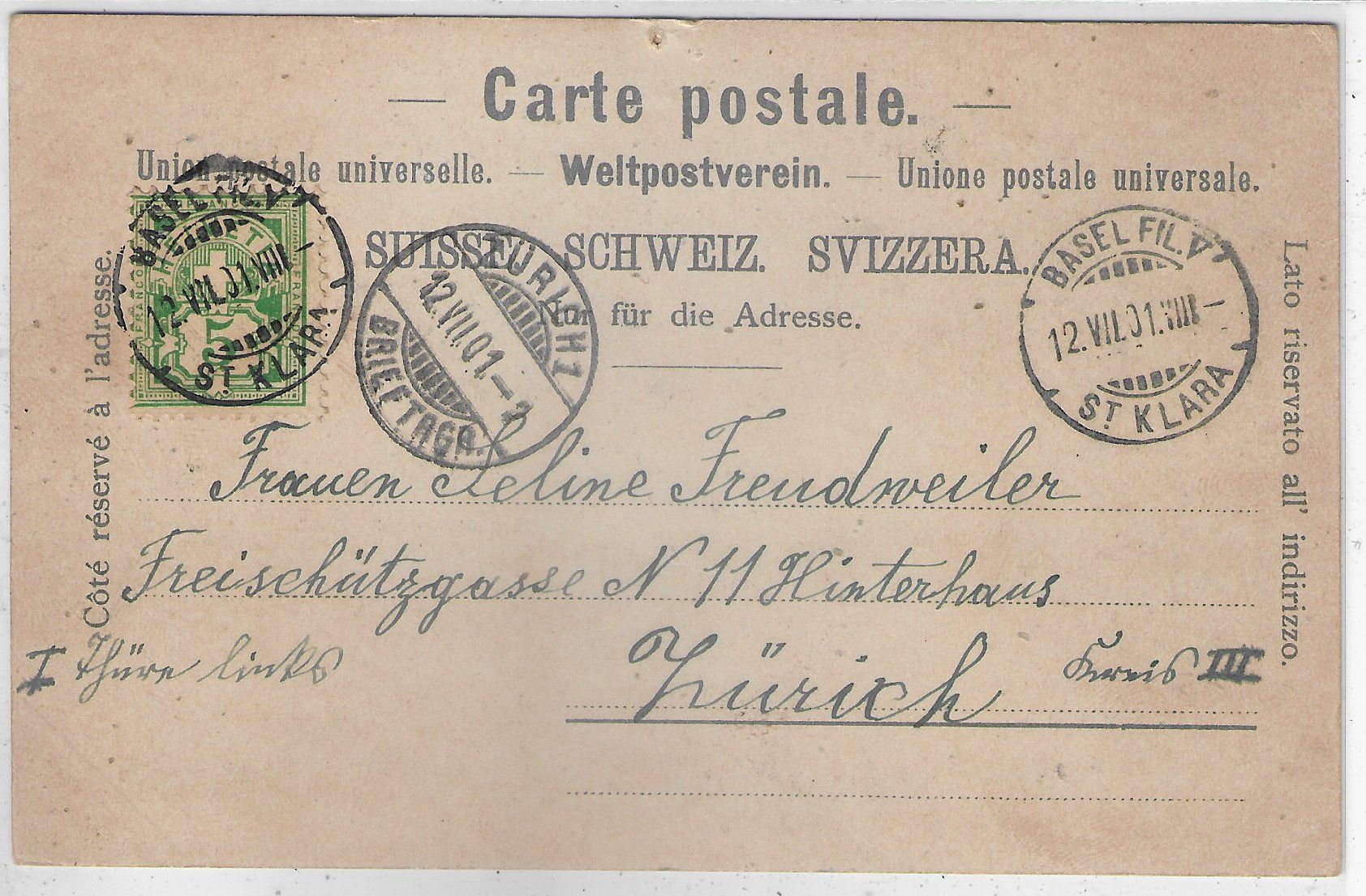 Ansichtskarten: Basler Bundesfeier - 1501-1901 – Gebraucht aus Ettingen von Kartenplanet 1