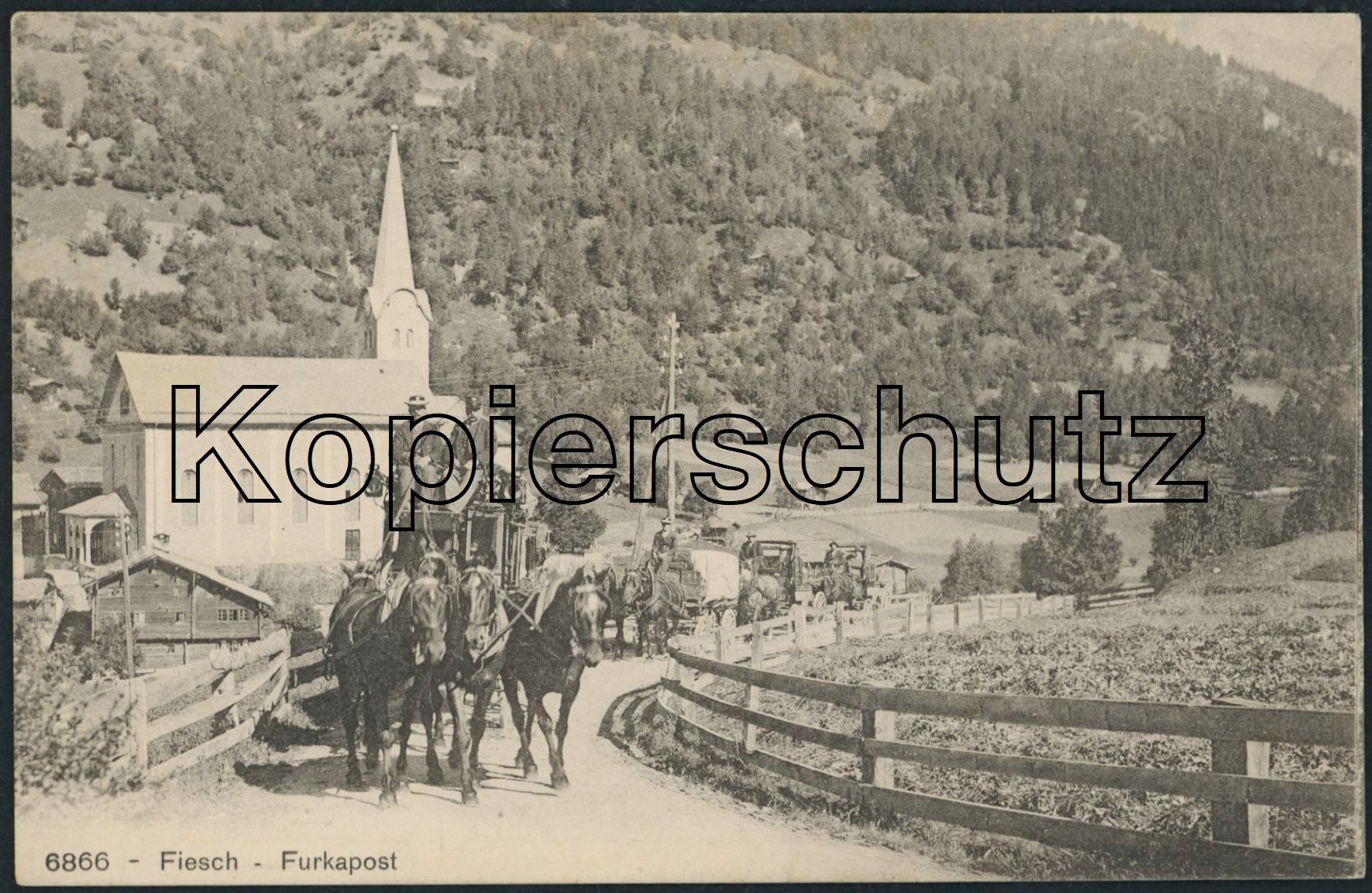 Cartoline postali: VS Fiesch - Furka Postkutsche – Nuovo (secondo la descrizione) da Schindellegi venduto da leecollect