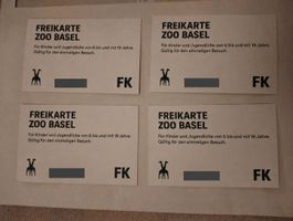 Gutschein/Freikarten Kinder und Jugendliche Zoo Basel 4 Stk