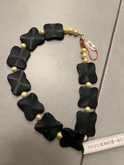 Onyx Catenine: Schöne Kette, Onyx mit Perlen 925 silber Verschluss – Usato da Neerach venduto da romiping 8