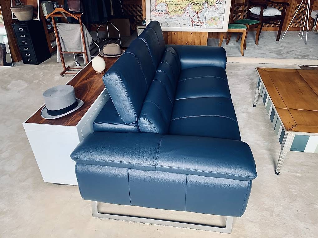 Divani: Canapé Cuir Bleu Royal  Poltronesofa – Usato da Céligny venduto da SyLteplait 1