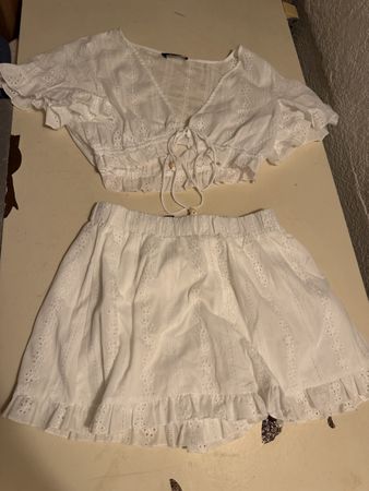Cider Zweiteiler Set weiss Lochstickerei Grösse M neu