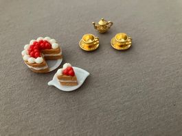 Süsse Miniaturen für die Puppen Kaffeetafel, 7 Teile, neu