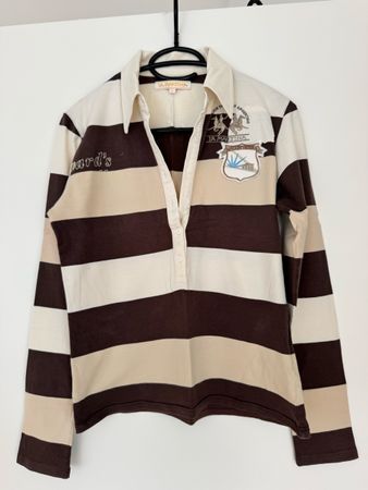La Martina Damen Shirt Polo Gr. L braun/beige aus Baumwolle