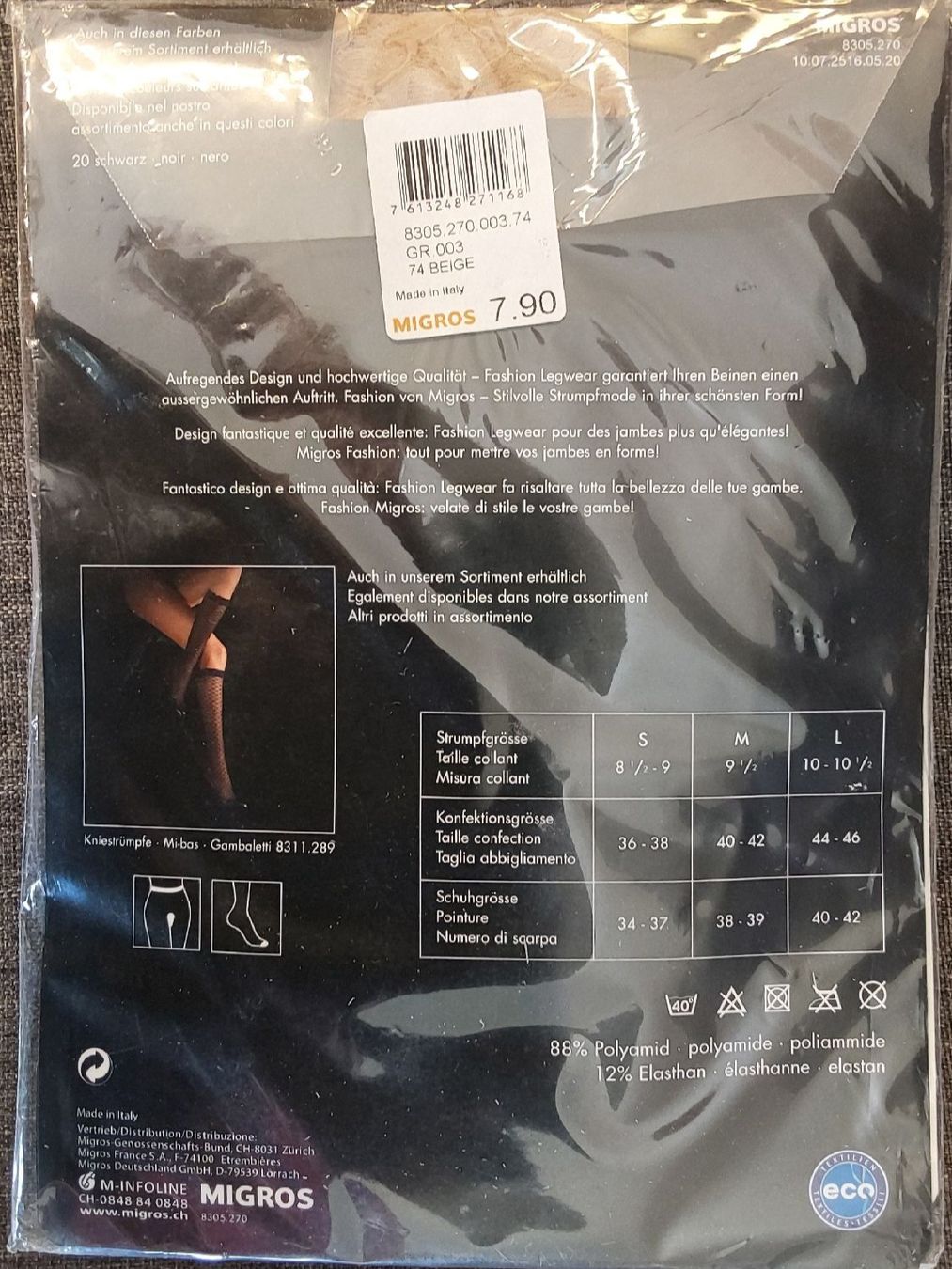 Migros Calze & Collant: Strumpfhosen Migos L beige neu – Nuovo e nell'imballaggio originale da Köniz venduto da scopello12 2