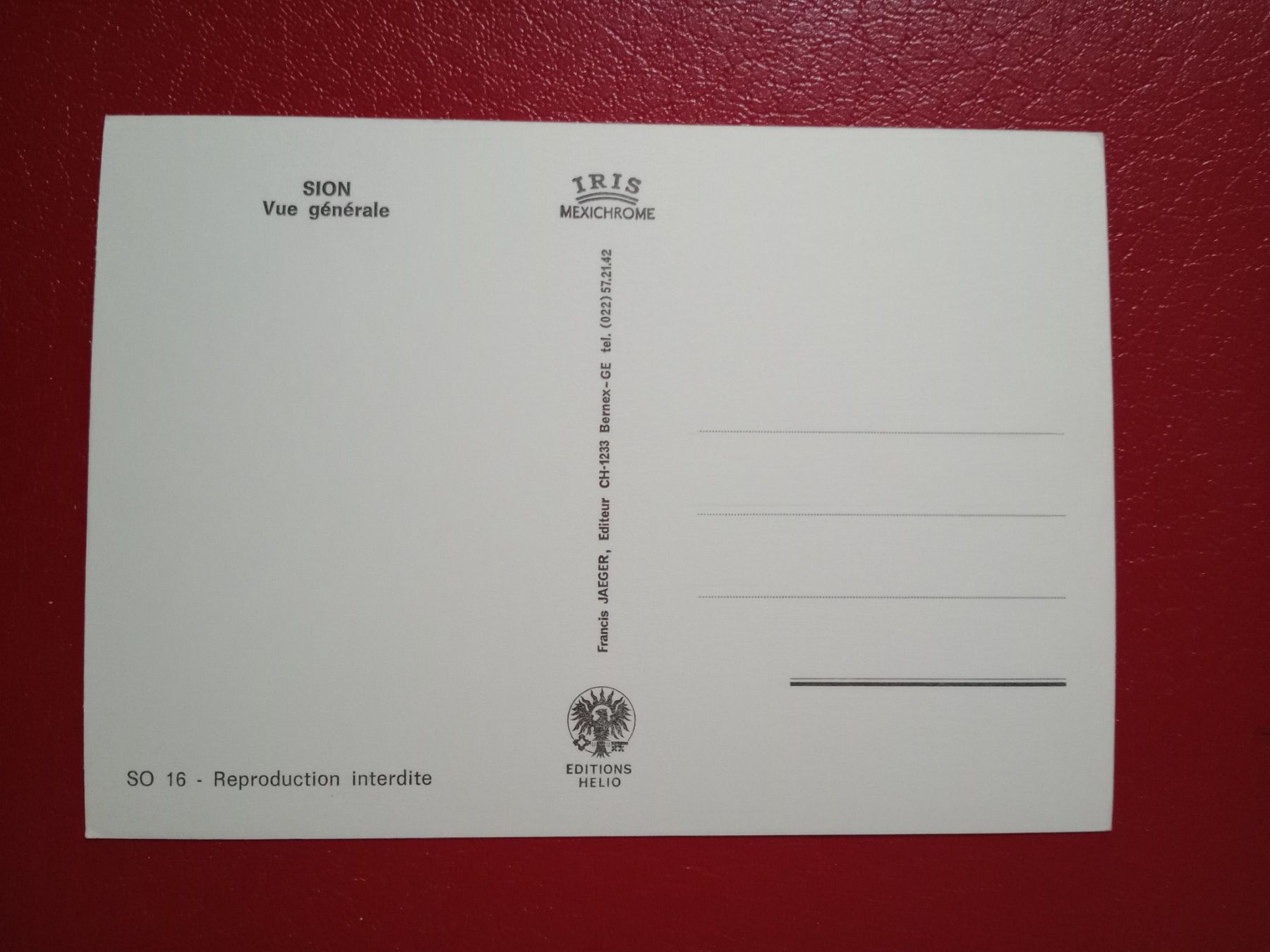 Cartoline postali: Sion Wallis alte IRIS Karte – Usato da Küttigen venduto da Melisch1000 1
