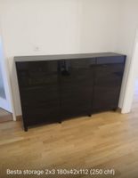 49 CHF ! Ikea Besta  schwarz glänzend 180x42x112 cm