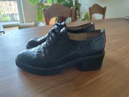 Helsar Leder Schuhe Croc look 37