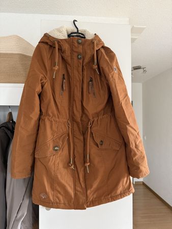 Ragwear Damen-Parka mit Kapuze – Grösse S – Cognacbraun