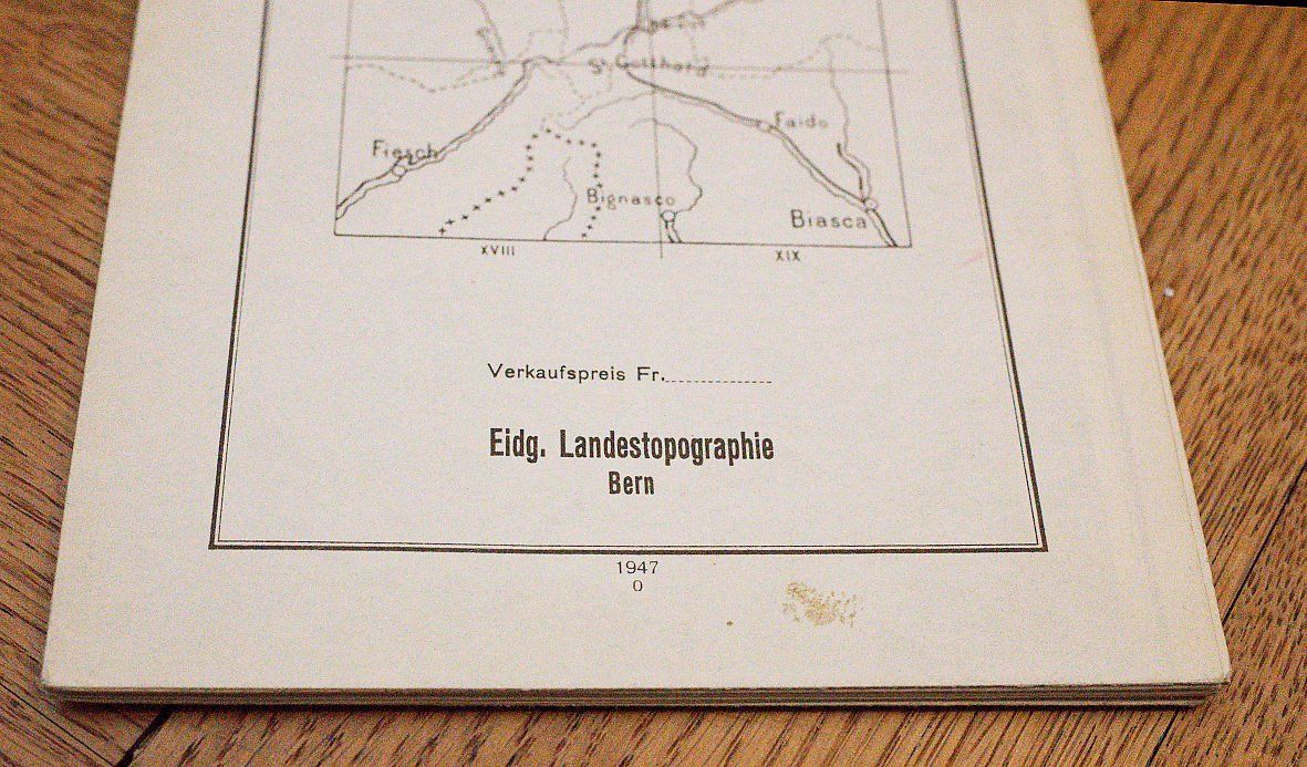 Cartine & Atlanti: Topographische Karte, Gotthard 1947 – Usato da Bern venduto da Maccalvin 1