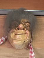 Lustige Troll-/Hexenmaske ca. 20 cm, Fasnachts-/Dekofigur