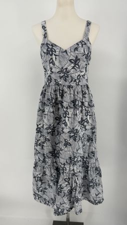 Leinen Kleid mit Blumenmuster Gr. 38/40 von Yessica von C&A