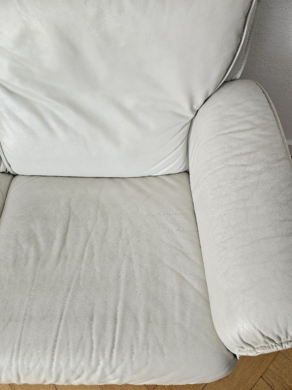 Divani: Ledersofa 2-Sitzer mit Sessel weiss gebraucht – Usato da Zürich venduto da man_v85s 5