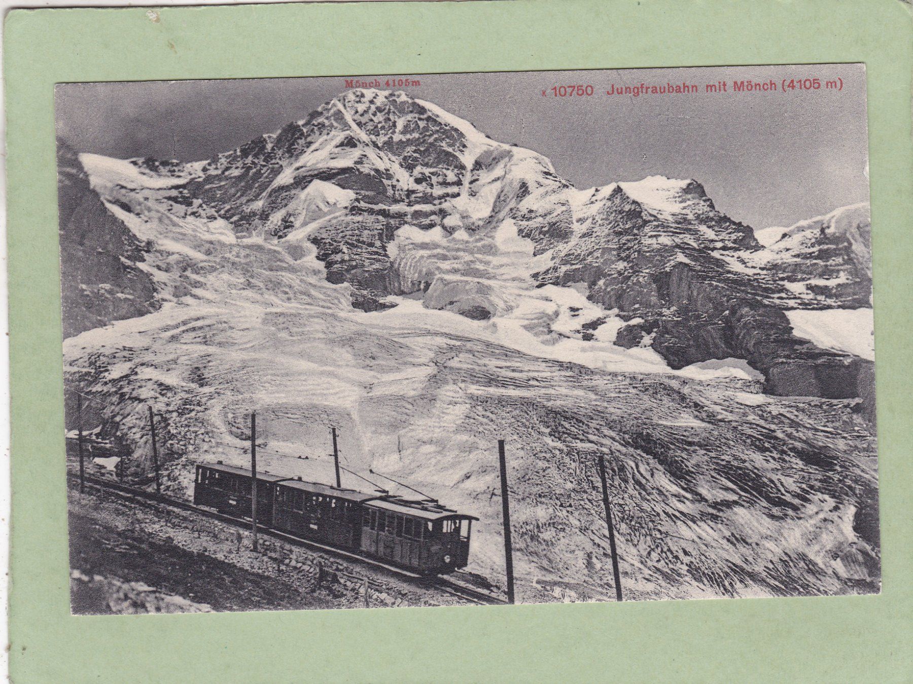 Ansichtskarten: Jungfraubahn mit Mönch – Gebraucht aus Herisau von Lisegrat2008