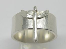Unikat Ring Silber (925) 999 + MP Engel Gr. 60