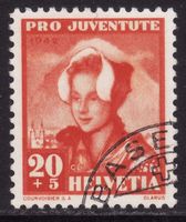 Pro Juventute SBK-Nr. 103 (Glarnerin 1942) gestempelt