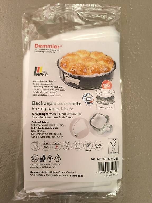 Teglie da forno: Backpapierzuschnitte rund, Springform & Heißluftfitteuse – Usato da Aesch BL venduto da MBI