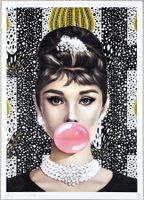 Death NYC Pop Art Druck " Kusama Bubble Gum Audrey Hepburn