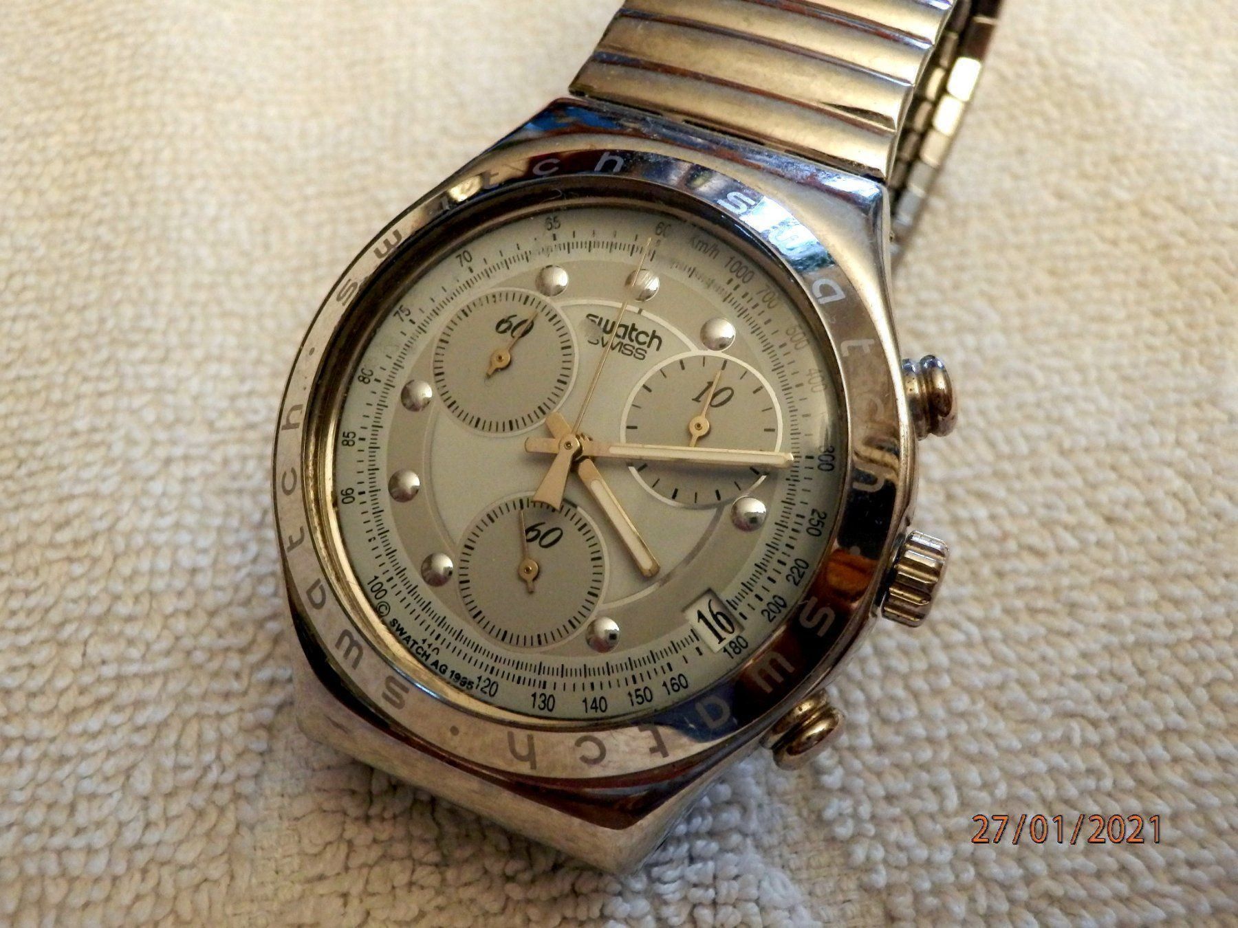 Orologi: Swatch, Chronograph, 40mm,1995, Flexband – Usato da Ueberstorf venduto da dinbau 4