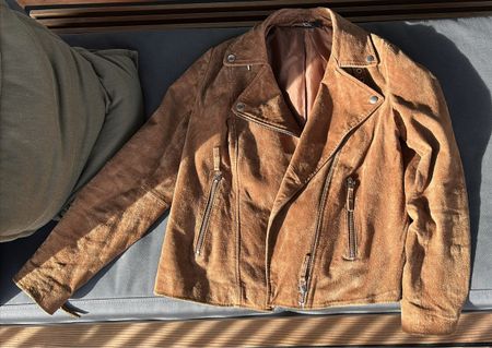 Esmara Lederjacke Wildleder braun