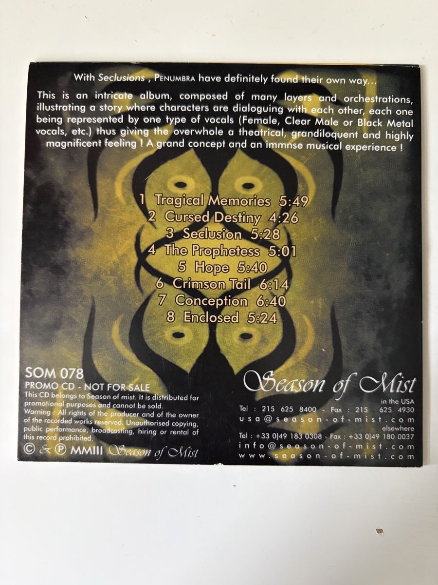 CD: Penumbra - Seclusion – Usato da Zürich venduto da Tyler1983 1