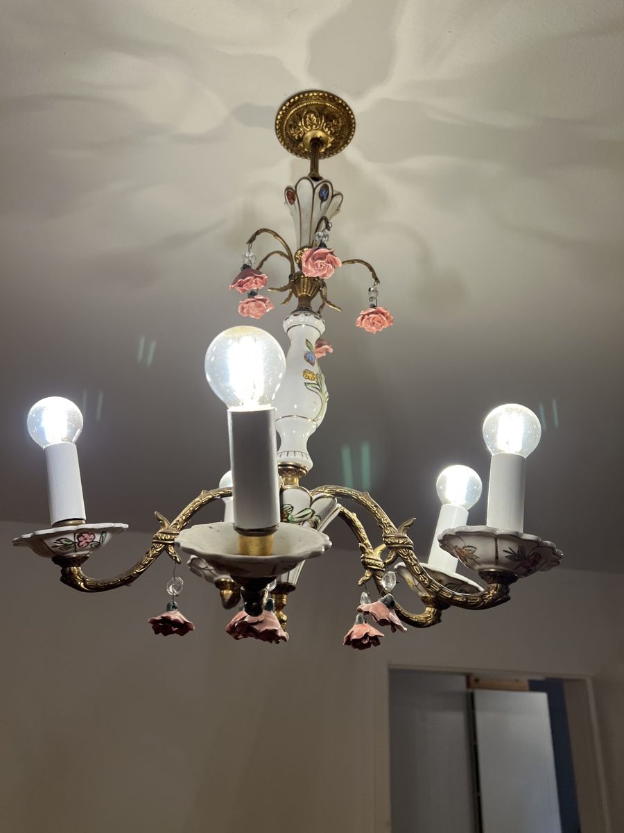 Kronleuchter & Deckenlampen: Florale Keramik Deckenleuchte, Kronleuchter, Hängelampe – Gebraucht aus Zürich von ViolettRosenRot 1