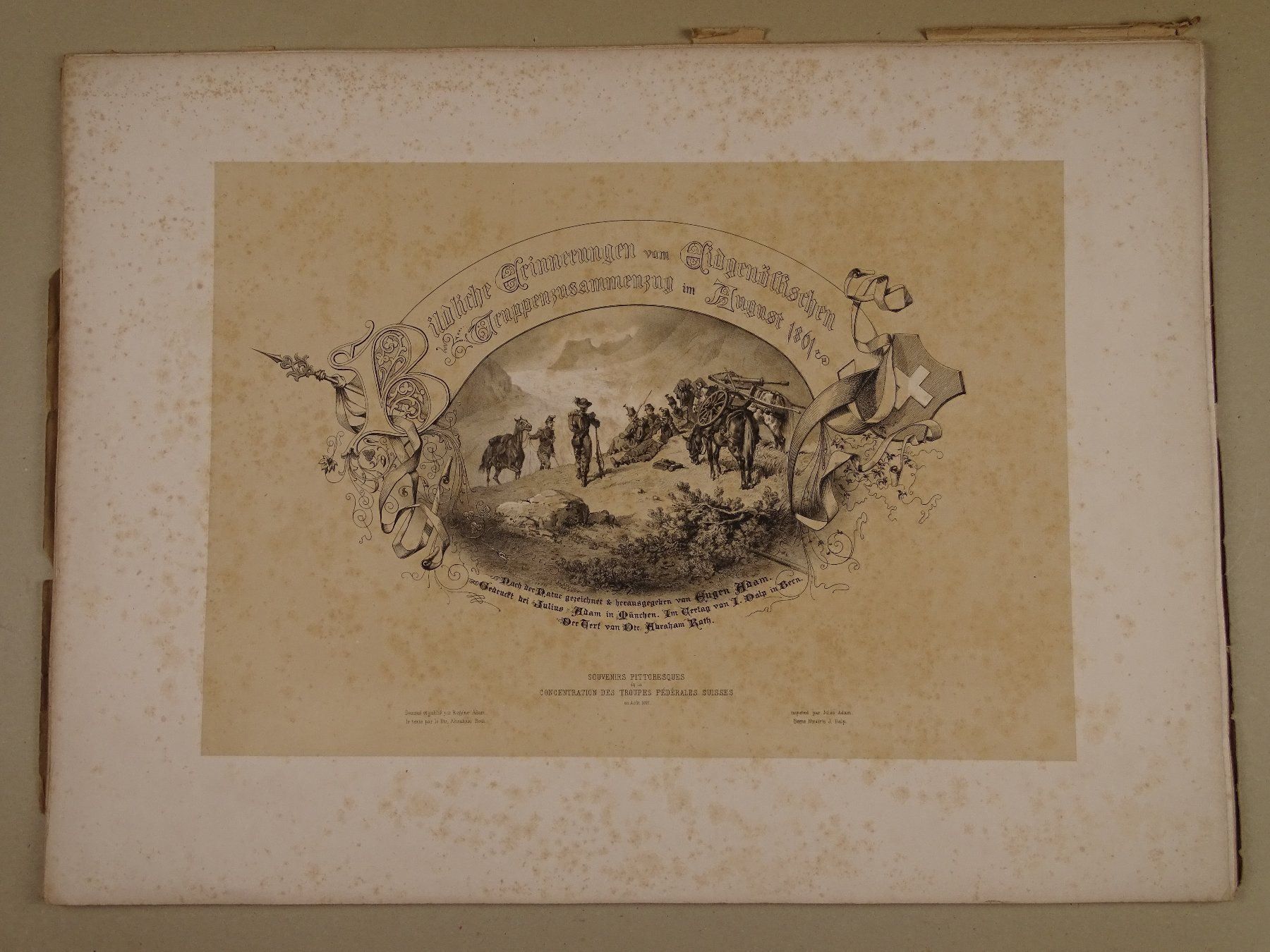 Stiche: TRUPPENZUSAMMENZUG 1861, 16 LITHOGRAPHIEN – Gebraucht aus Grüningen von Kartensammler