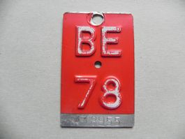 Velonummer Velo Rad BE 78 Bern 1978 Nummer Bike Geschenk