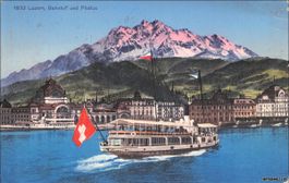 Luzern // Dampfschiff // 1921 Bahnhof Pilatus