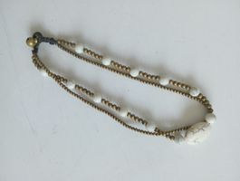 Boho Fusskettchen Messing & Howlith 25 cm