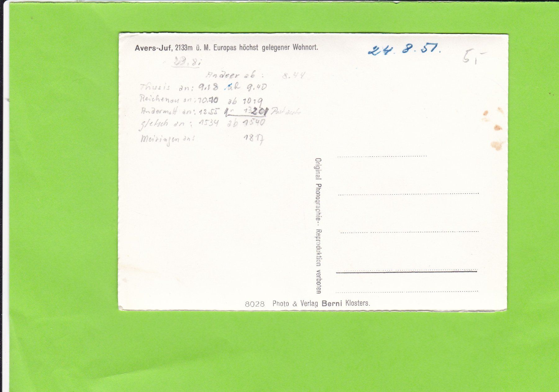 Cartes postales: Avers-Juf – D'occasion à St. Peterzell par neckertal 1