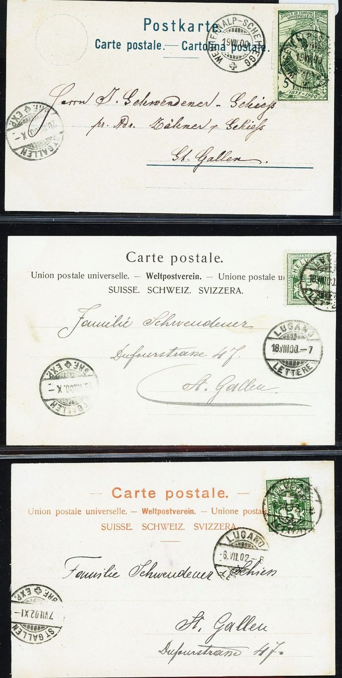Cartoline postali: ab 1899: Lot mit 15 Ansichtskarte Schweiz, dabei Lithos – Usato da Basel venduto da Strubelibs 1