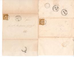 2 Verlobungsanzeigen 1875 /1879 mit Zwergstempel