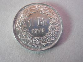 1 Fr. 1945 silber  unz/stgl
