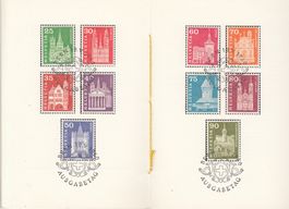 355-372 2 Faltblätter Dauermarken 1960, FD-Stempel 10.5.1960