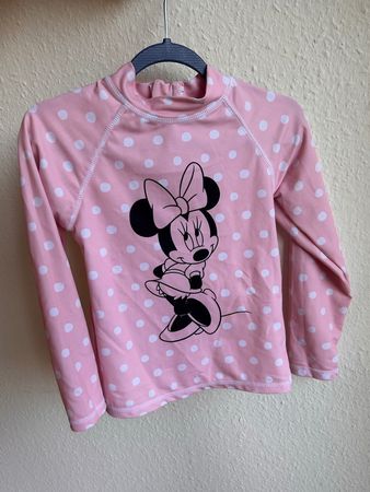 T-shirt de bain, Disney Minnie, rose à pois, size 104-110 cm