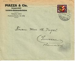 Brief, Piazza & Cie. Baugeschäft Luzern - Emmenbrücke 1930