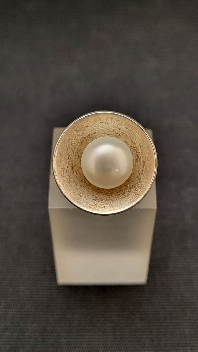 Anelli: Silberring 925 mit Perle – Usato da Basel venduto da spinne02 7