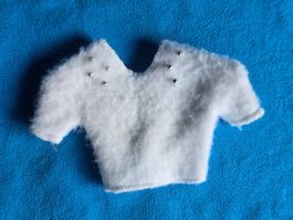 Haut blanc pour poupée Barbie avec perles
