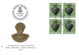 FDC Pro Patria  Viererblock 1972