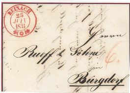 REINACH 25.06.41 Vorphilatelie frontseitig dekorativ [12104]