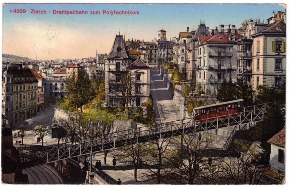 Ansichtskarten: Zürich - Standseilbahn Polytechnikum – Gebraucht aus Binningen von Mountainrider